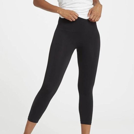 SPANX Black Look At Me Now Seamless Leggings Size Medium - Image 4